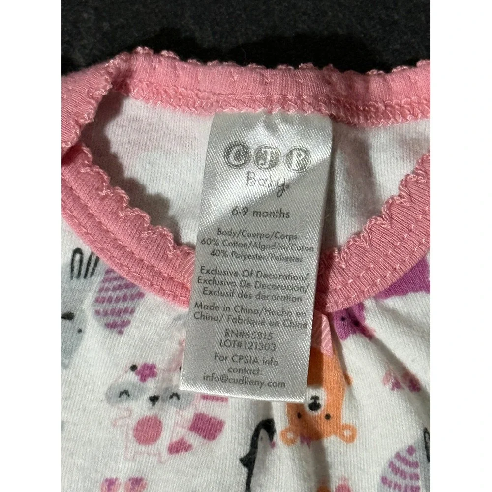 CJP Baby 4pc Outfit Set 6-9 Months Pink Unicorn Hooded Cardigan Bodysuits Dress